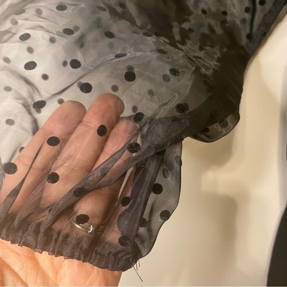 Chic LUNA MOON Black Polka Dot Sleeve Blouse XXL - Picture 5 of 7